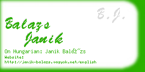 balazs janik business card